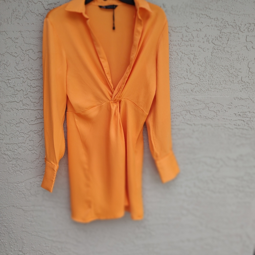 Zara orange satin mini - Picture 7 of 12